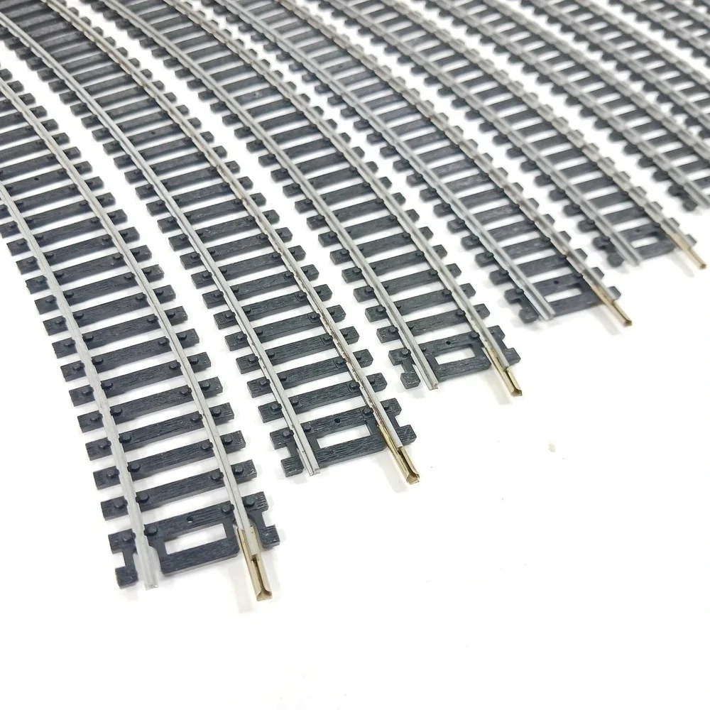 HO Scale Curved Model Train Track Lot Silver Rails Black Ties 9 Inch ppc